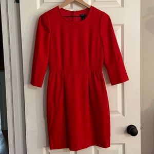 Fire engine red J Crew dress